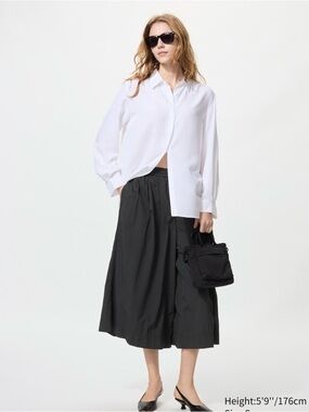 Uniqlo Black Wide-Leg Culotte Pants